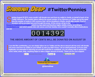 Twitter Pennies for Charity